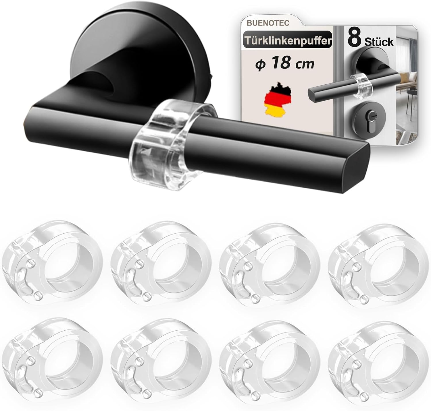 Türgriff-Schutzpuffer: aus Silikon, 8er Set, 18mm