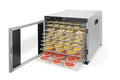 HENDI Edelstahl-Dörrgerät mit 10 Etagen, Digitaldisplay, Timer und Temperaturregelung 35-75°C, ideal für Obst, Gemüse, Fleisch, 230V/1000W