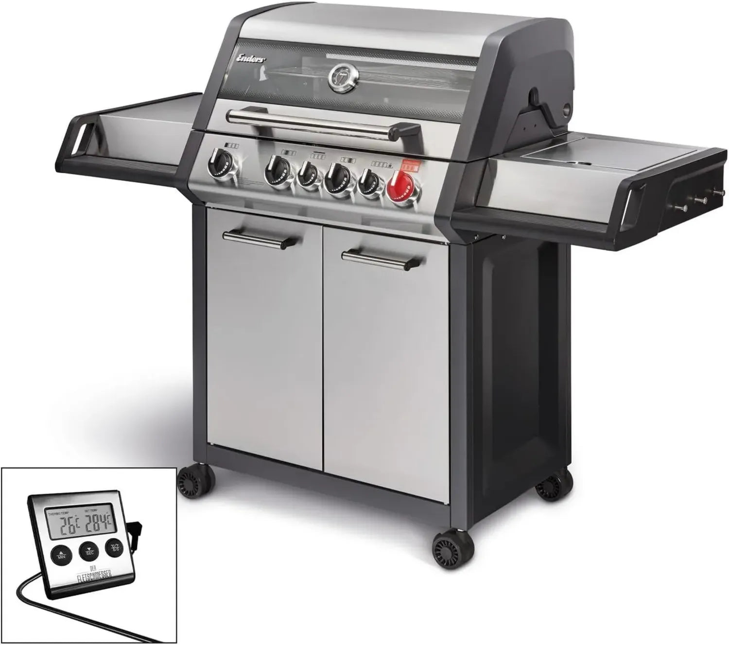 Enders Gasgrill MONROE PRO 4 SIK TURBO mit Infrarotbrenner und Seitenkocher